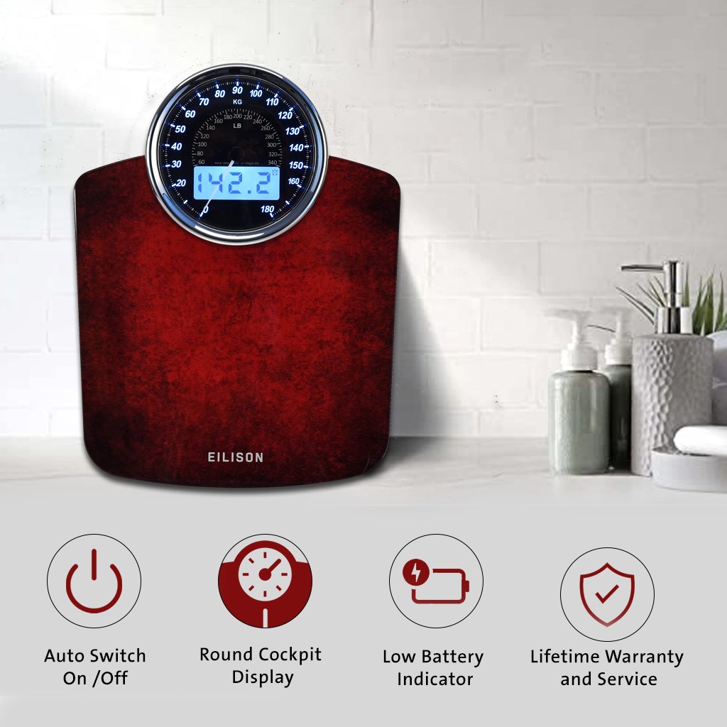 Highly Advance 2-in-1 Digital & Analog Weighing Scale Red