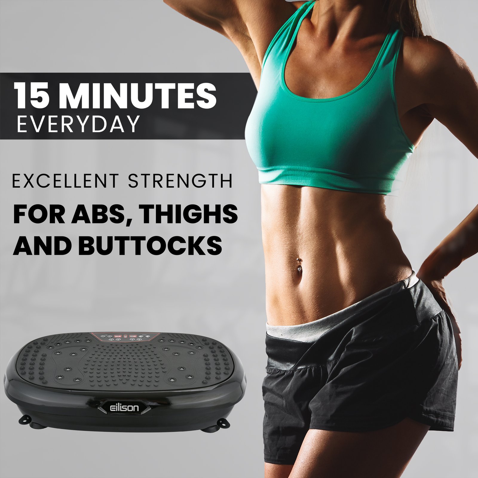 EILISON Fitpro Vibration Plate Exercise Machine Black