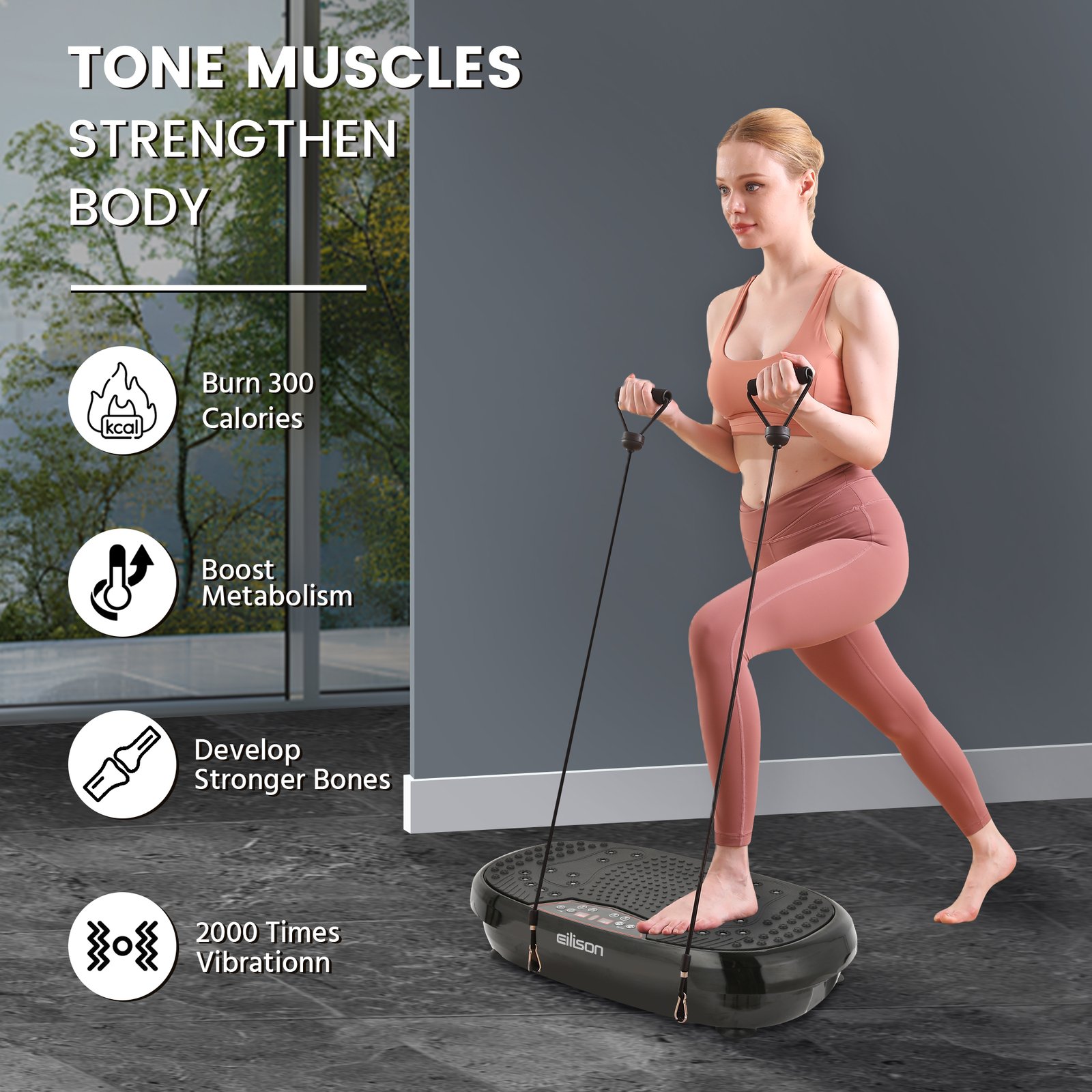 EILISON Fitpro Vibration Plate Exercise Machine Black