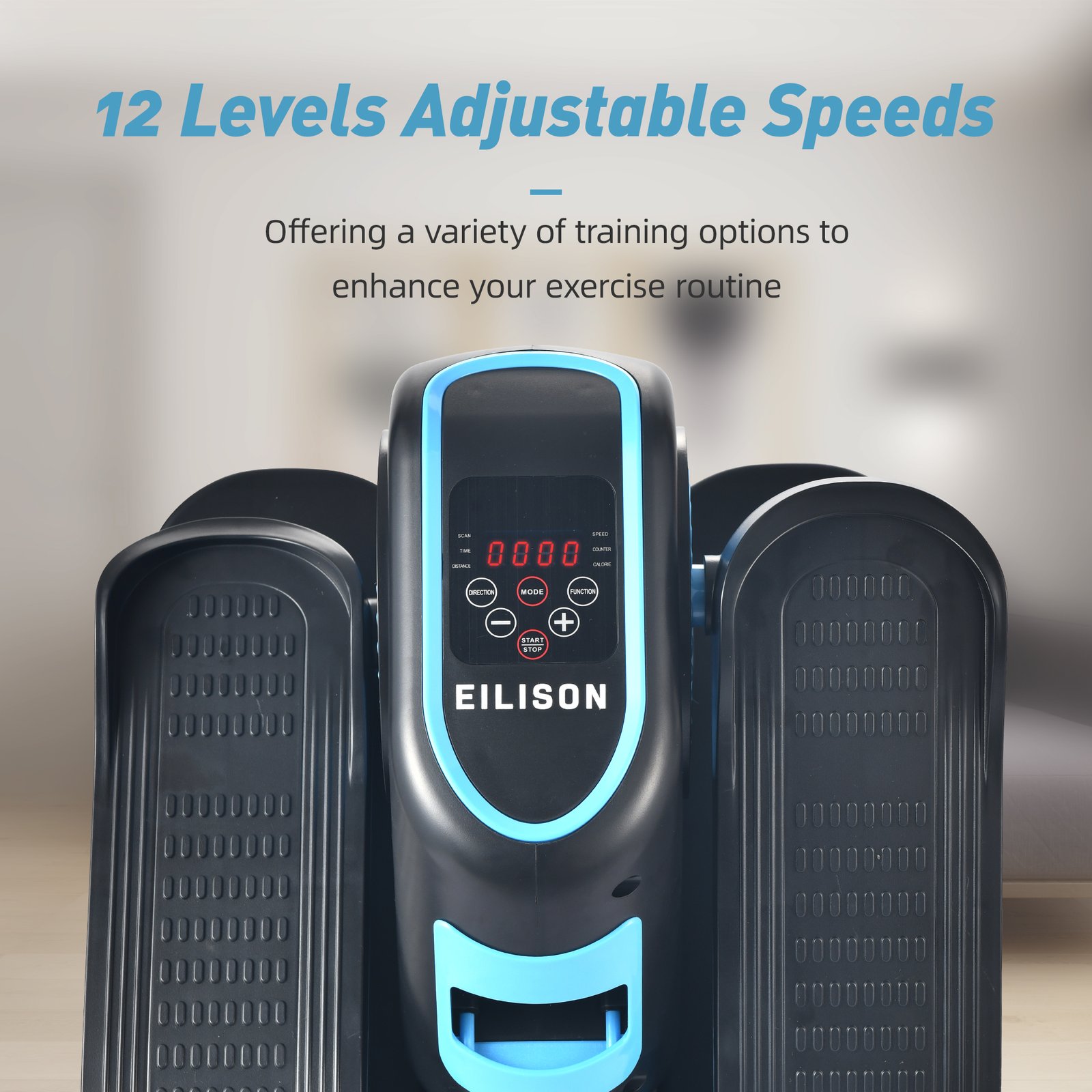 EILISON Under Desk Elliptical Machine, Electric Ellipse Leg Exerciser Blue