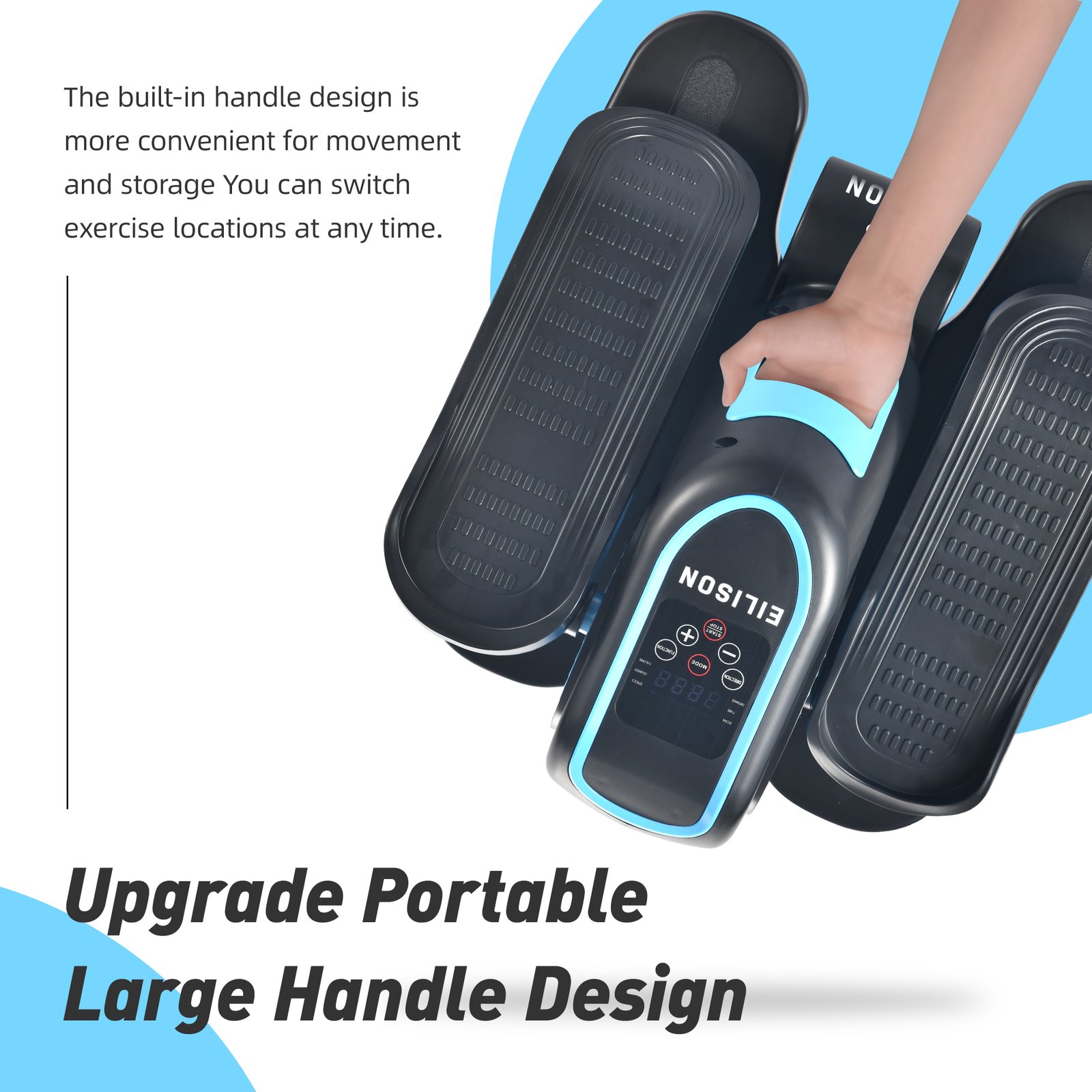 EILISON Under Desk Elliptical Machine, Electric Ellipse Leg Exerciser Blue