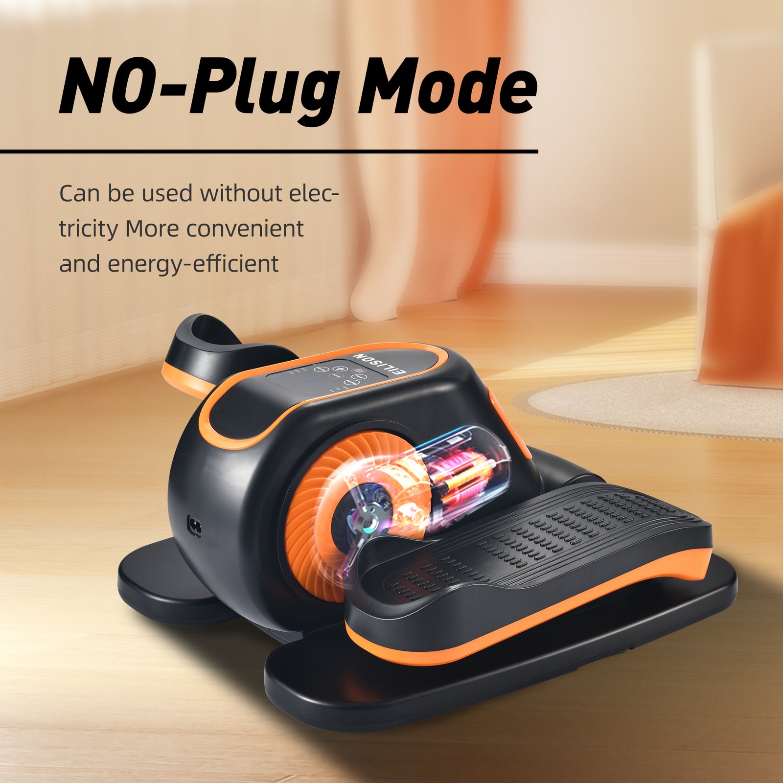 EILISON Under Desk Elliptical Machine, Electric Ellipse Leg Exerciser Yellow