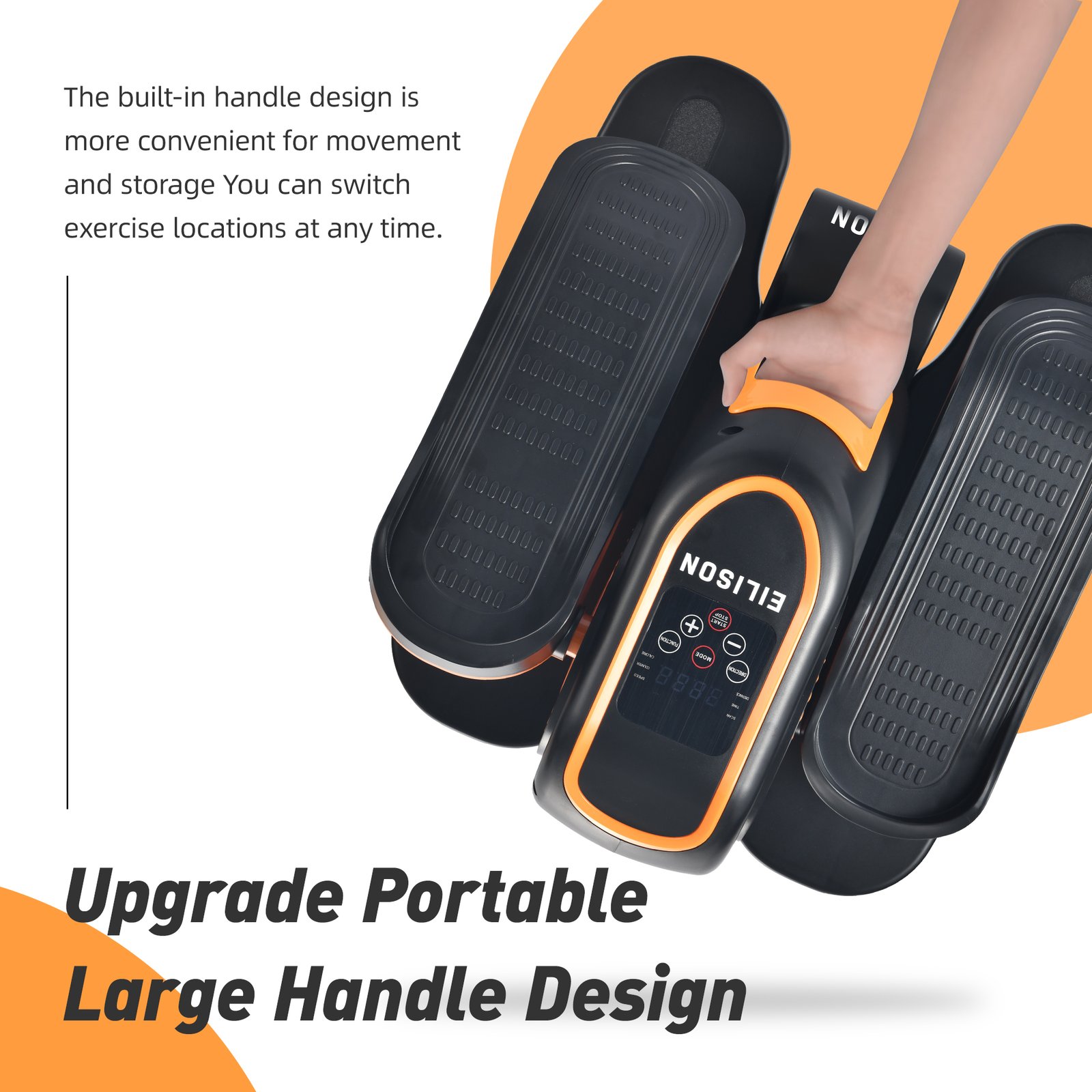 EILISON Under Desk Elliptical Machine, Electric Ellipse Leg Exerciser Yellow