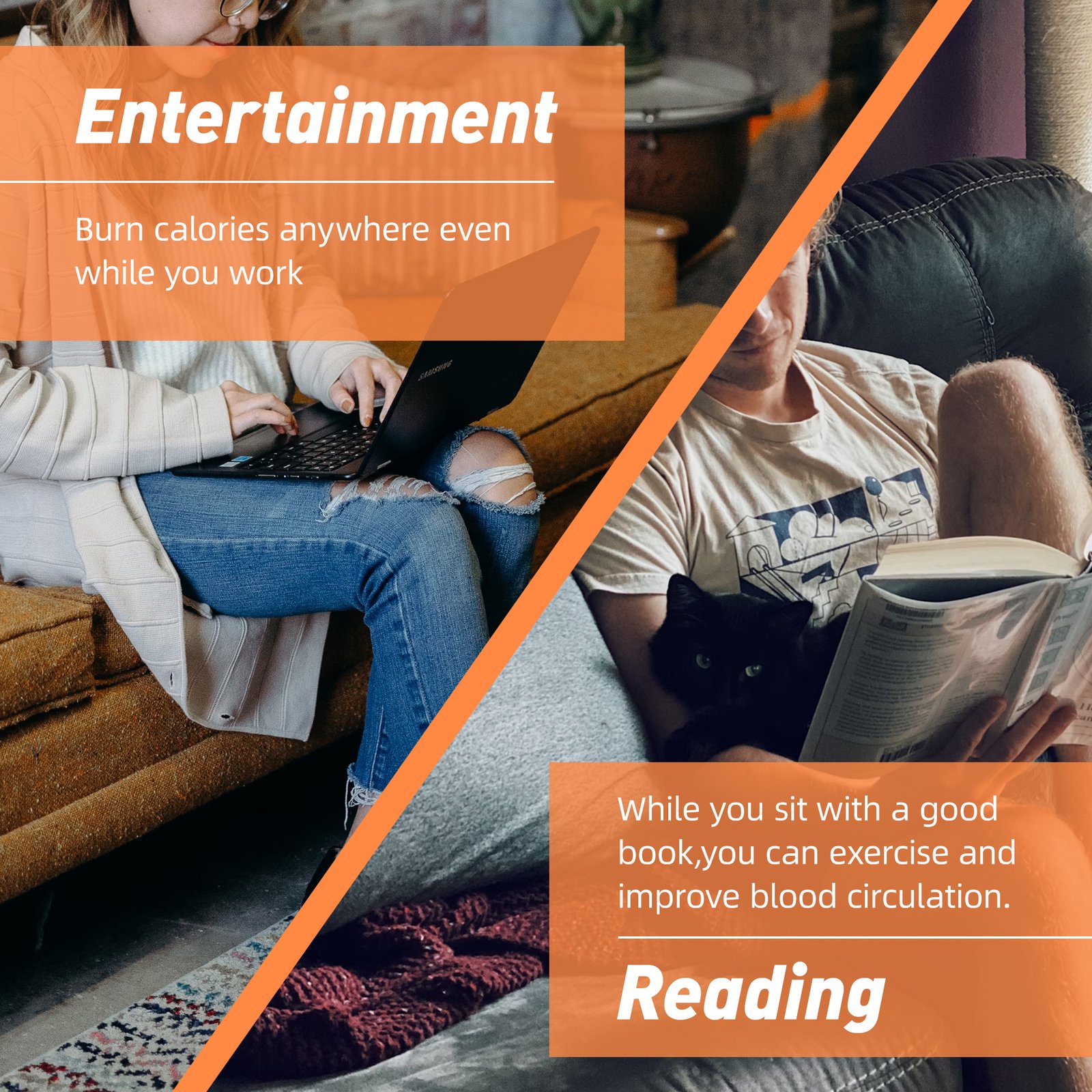 EILISON Under Desk Elliptical Machine, Electric Ellipse Leg Exerciser Yellow