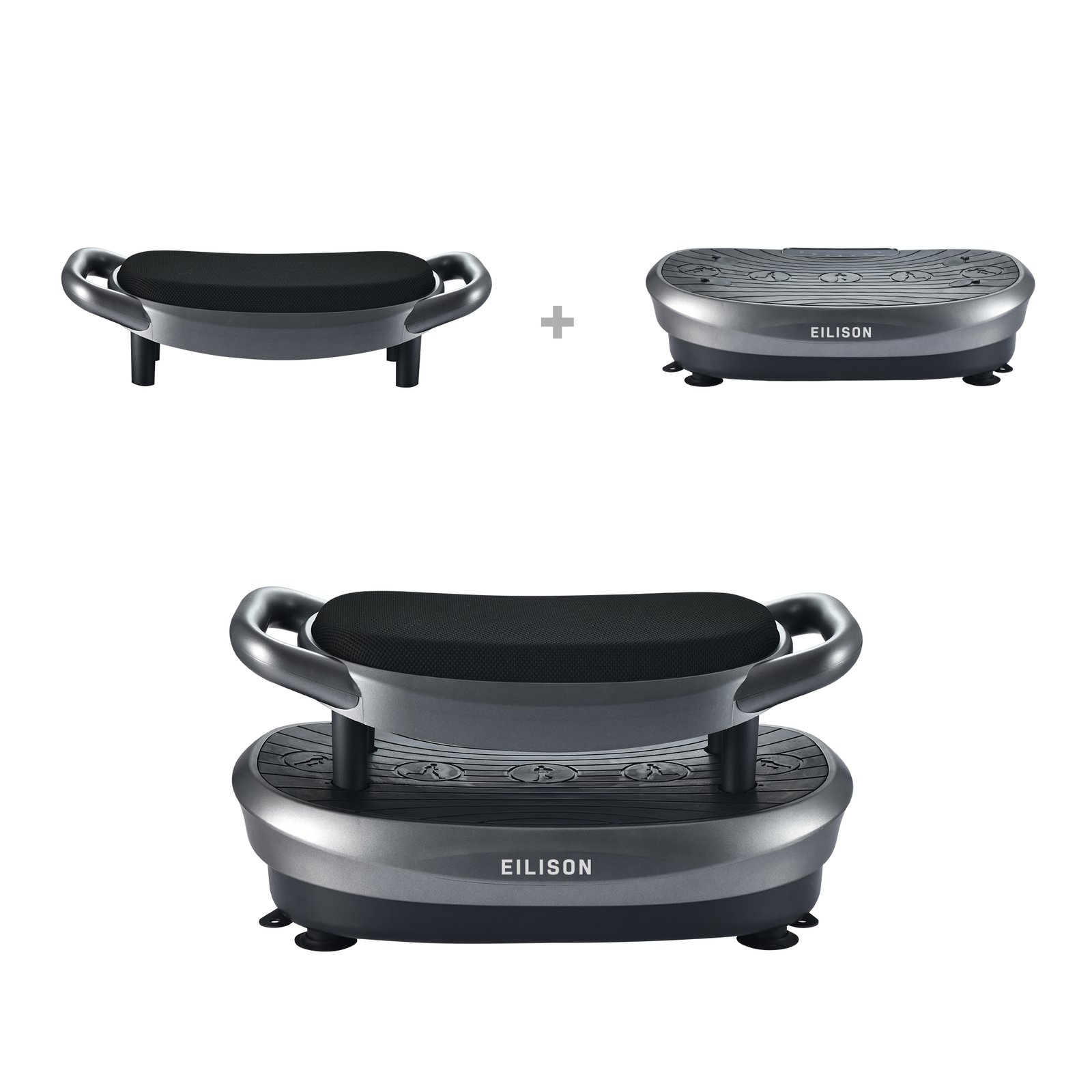 EILISON FITABS 3D Vibration Plate Exercise Machine with Seat (Fitabs Grey)