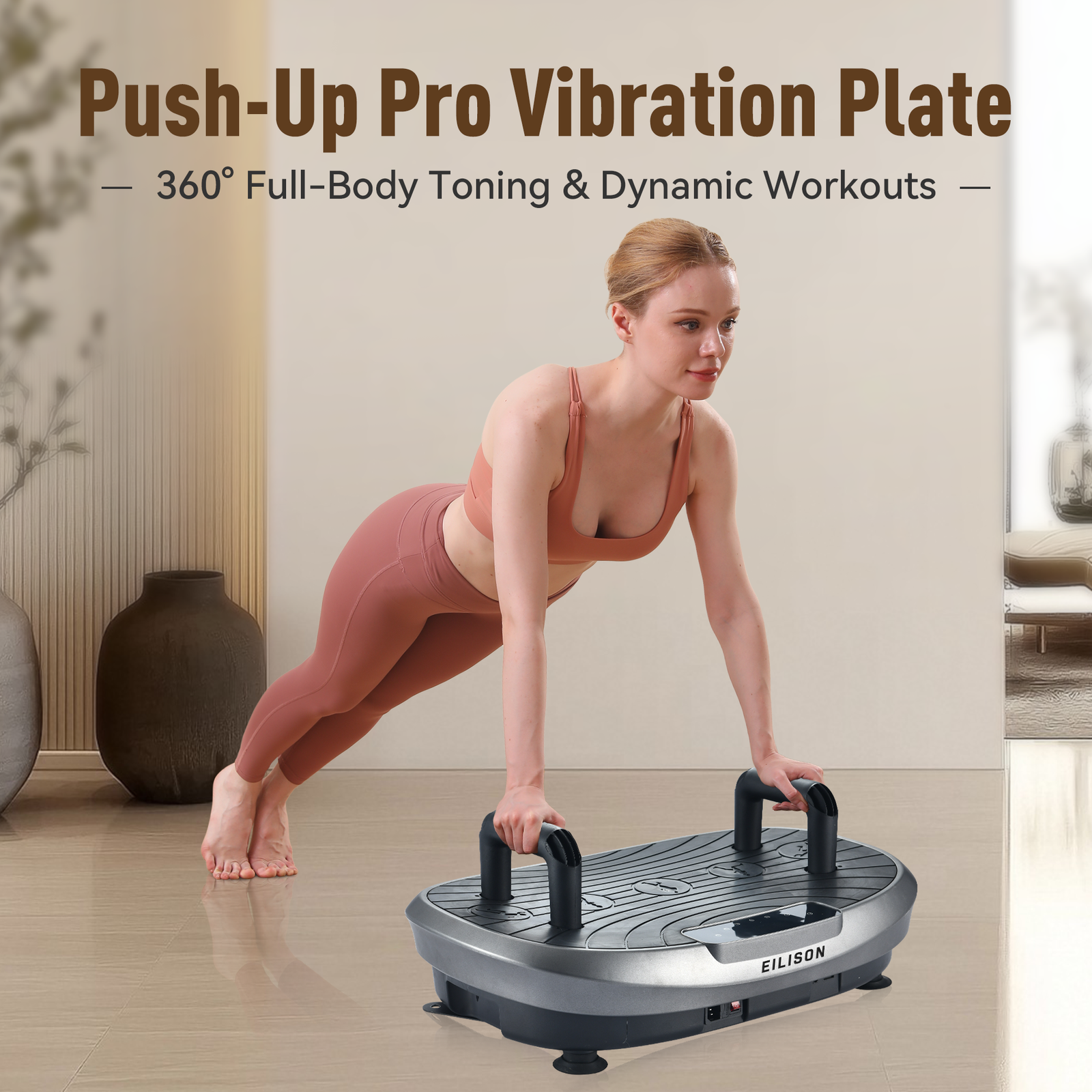EILISON FITABS 3D Vibration Plate Exercise Machine with Seat (Fitabs Grey)