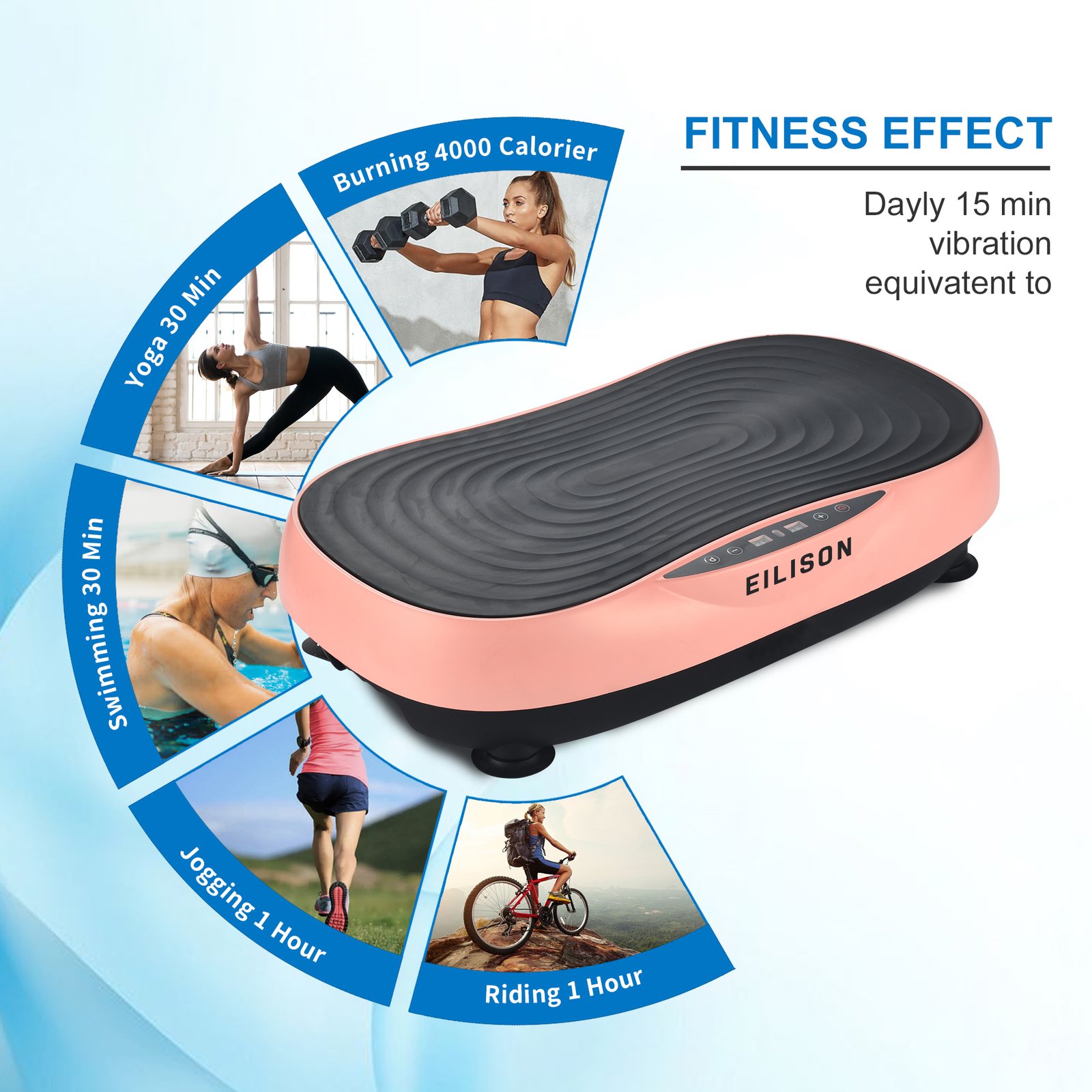 EILISON Glory Vibration Plate Exercise Machine(Glory Rubber Pink)
