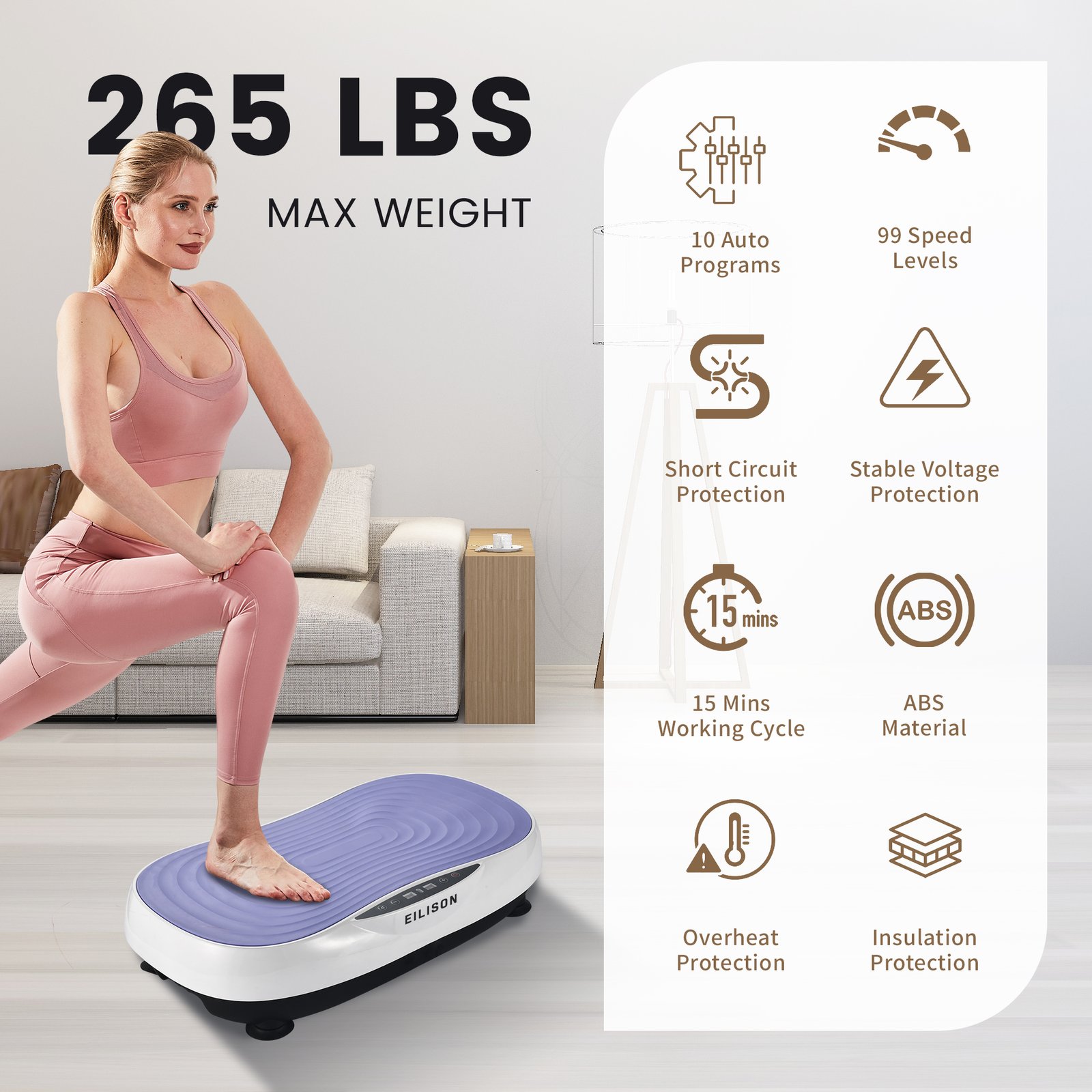 EILISON Glory Vibration Plate Exercise Machine (Glory Purple)