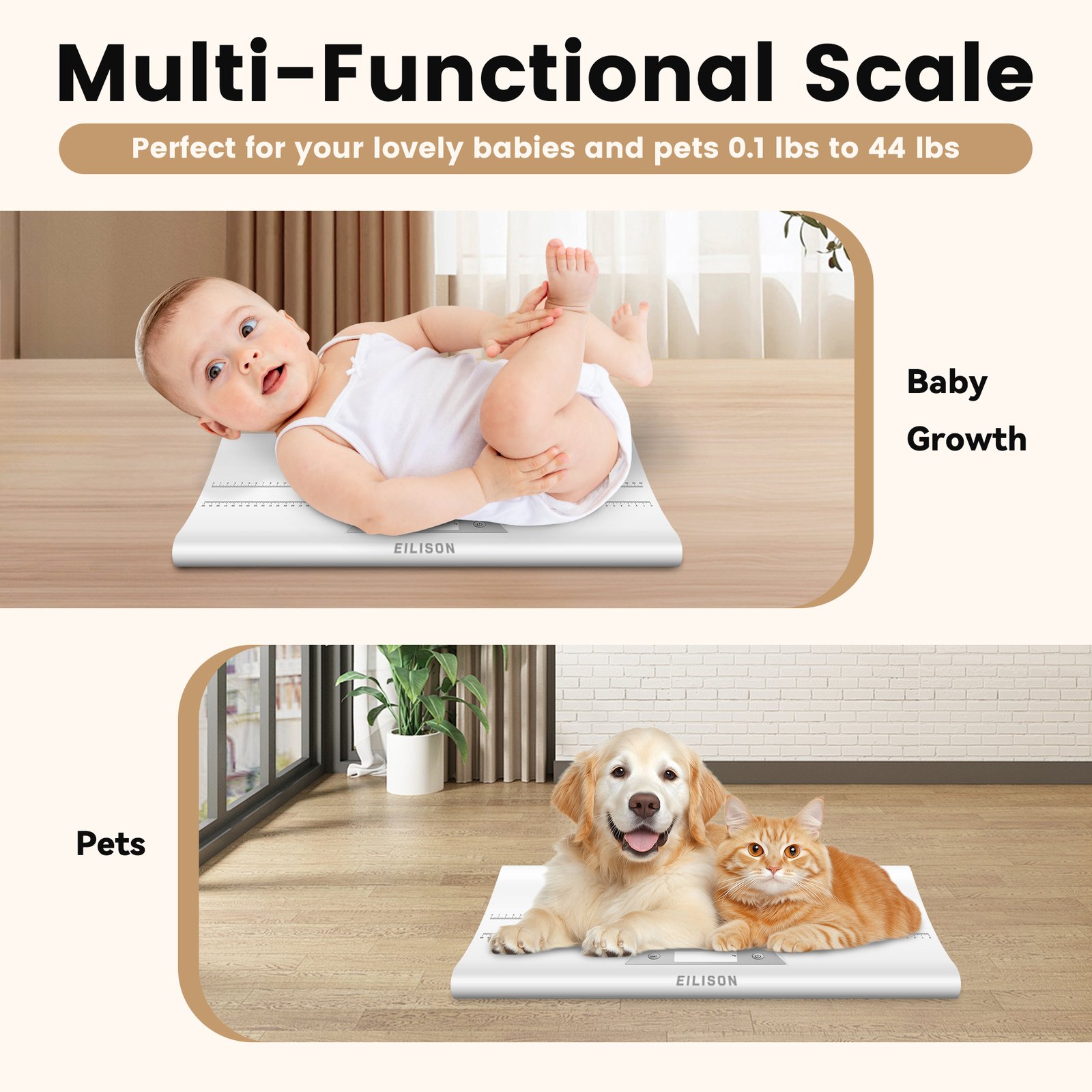 EILISON Baby Scale with Height Measuring - Digital Weight Scale