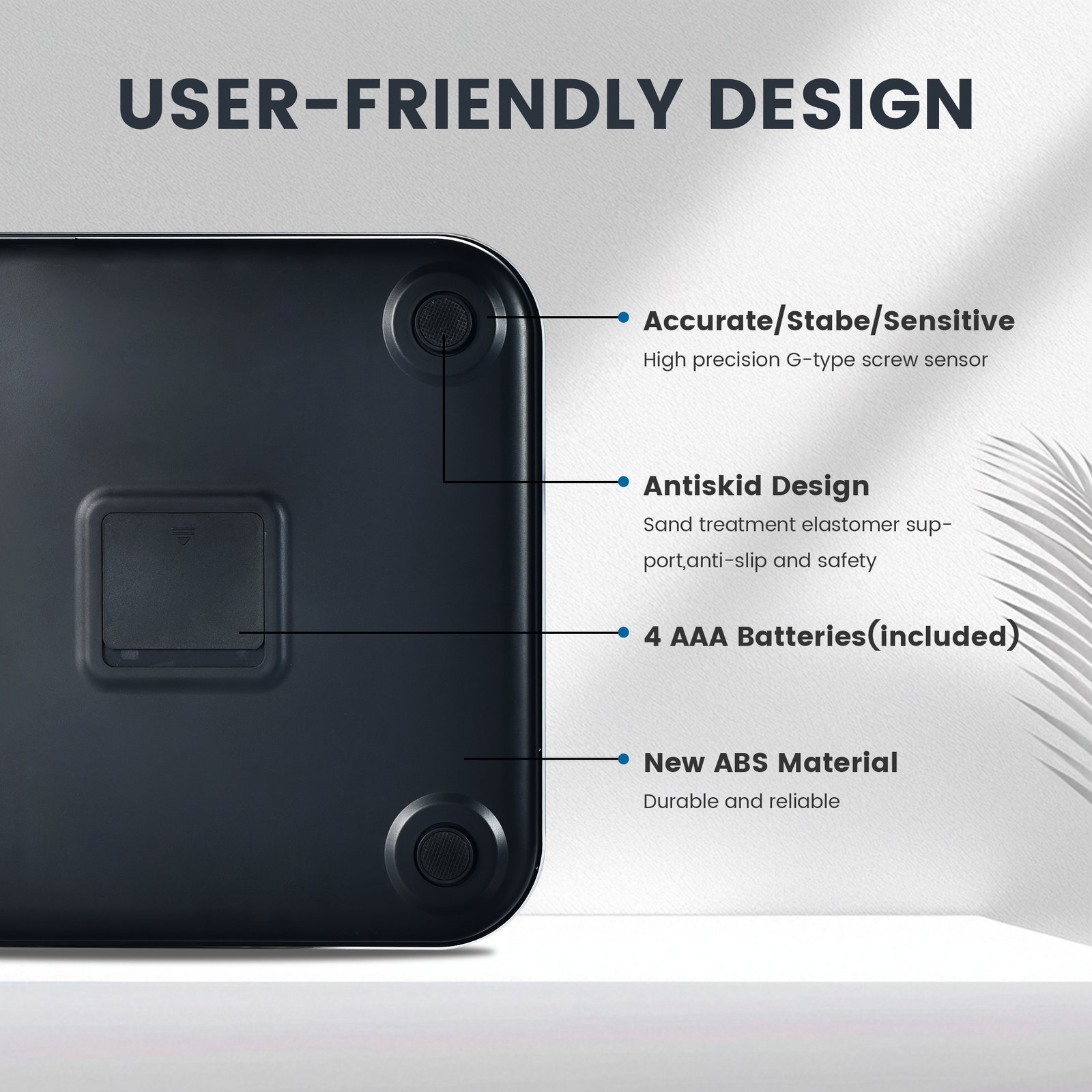 EILISON Smart Scale with 4 Electrodes & BIA Technology High-Precision Body Fat Analyzer (New Black)