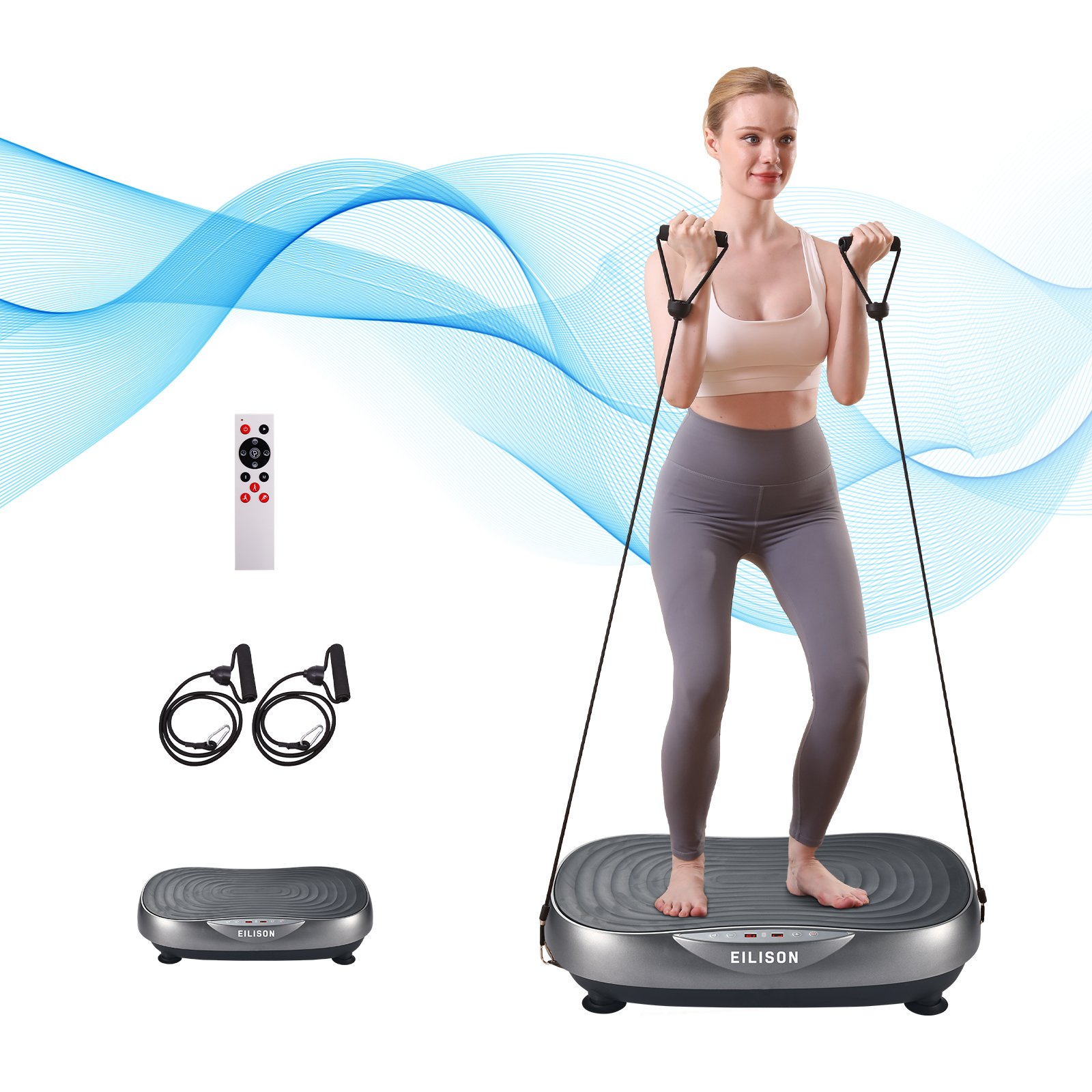 EILISON Glory Vibration Plate Exercise Machine (Grey)