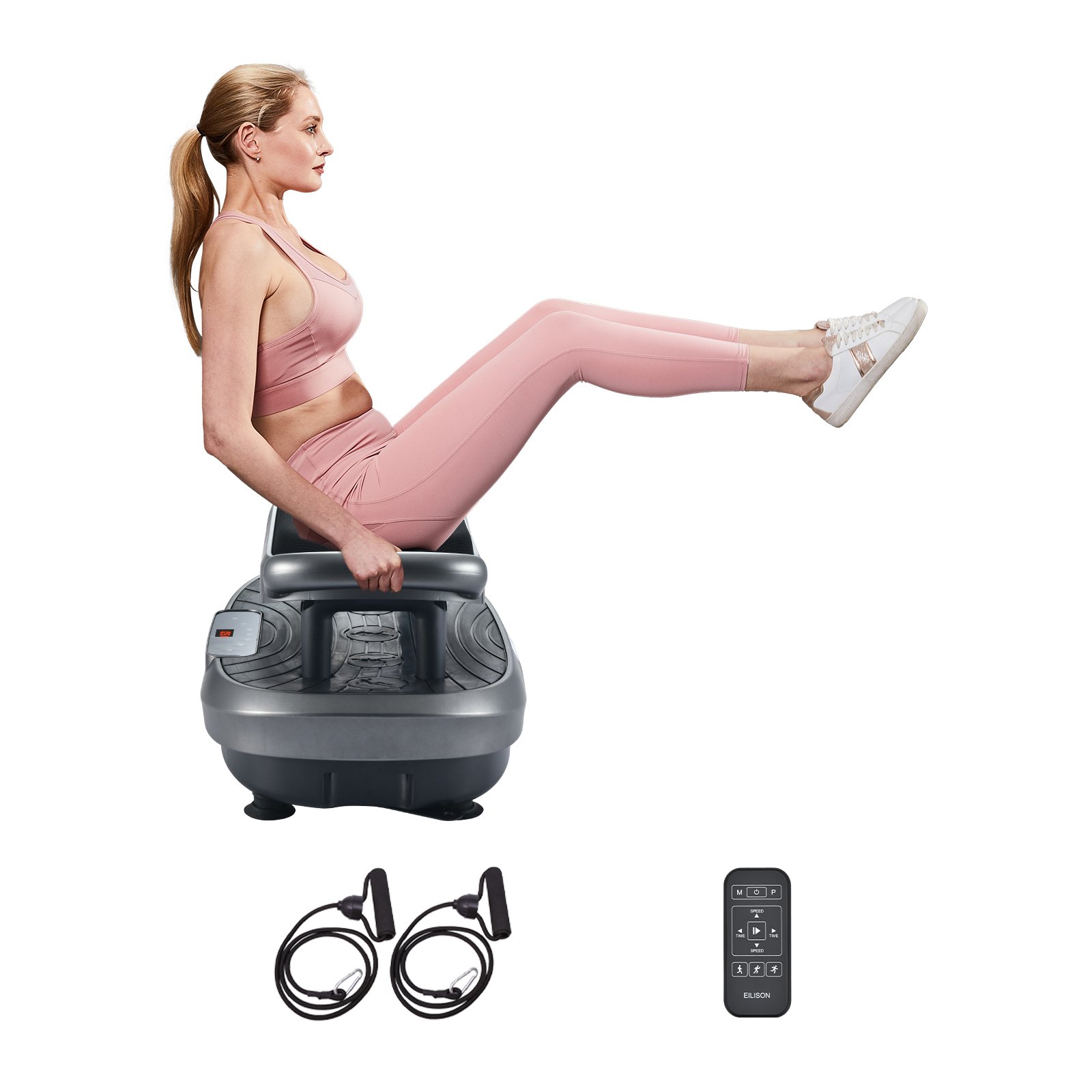 EILISON FITABS 3D Vibration Plate Exercise Machine with Seat (Fitabs Grey)